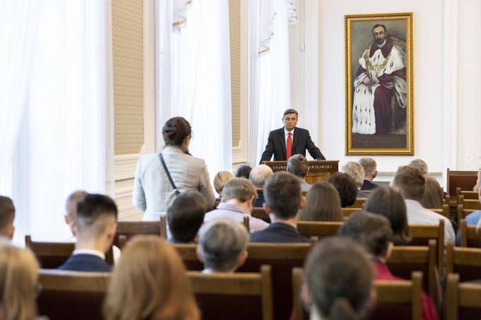 Predsednik Pahor začel uradni obisk na Poljskem s pogovorom s študenti o evropski prihodnosti
